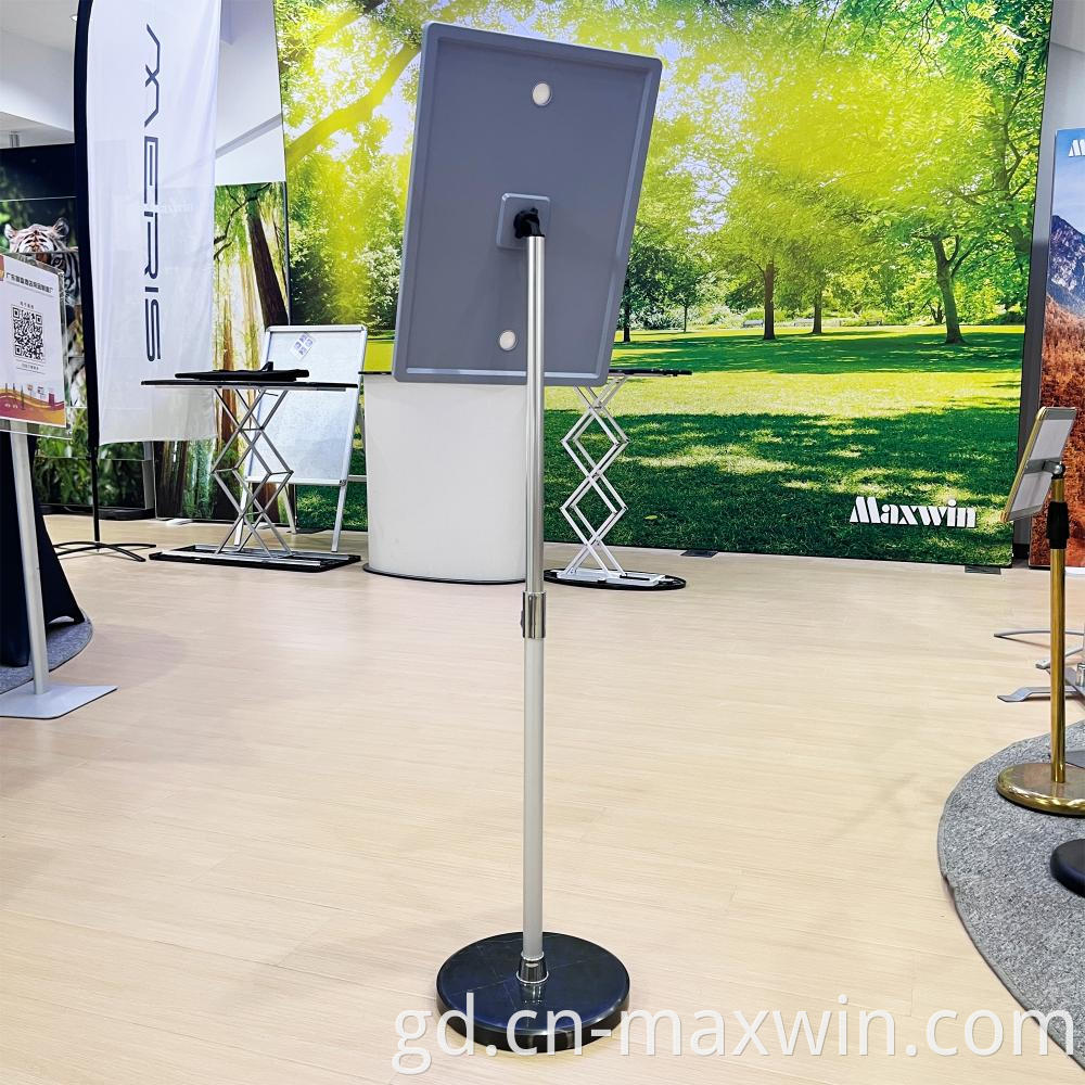 Bidh postair rothlach a 'seasamh Rotating Poster Stand